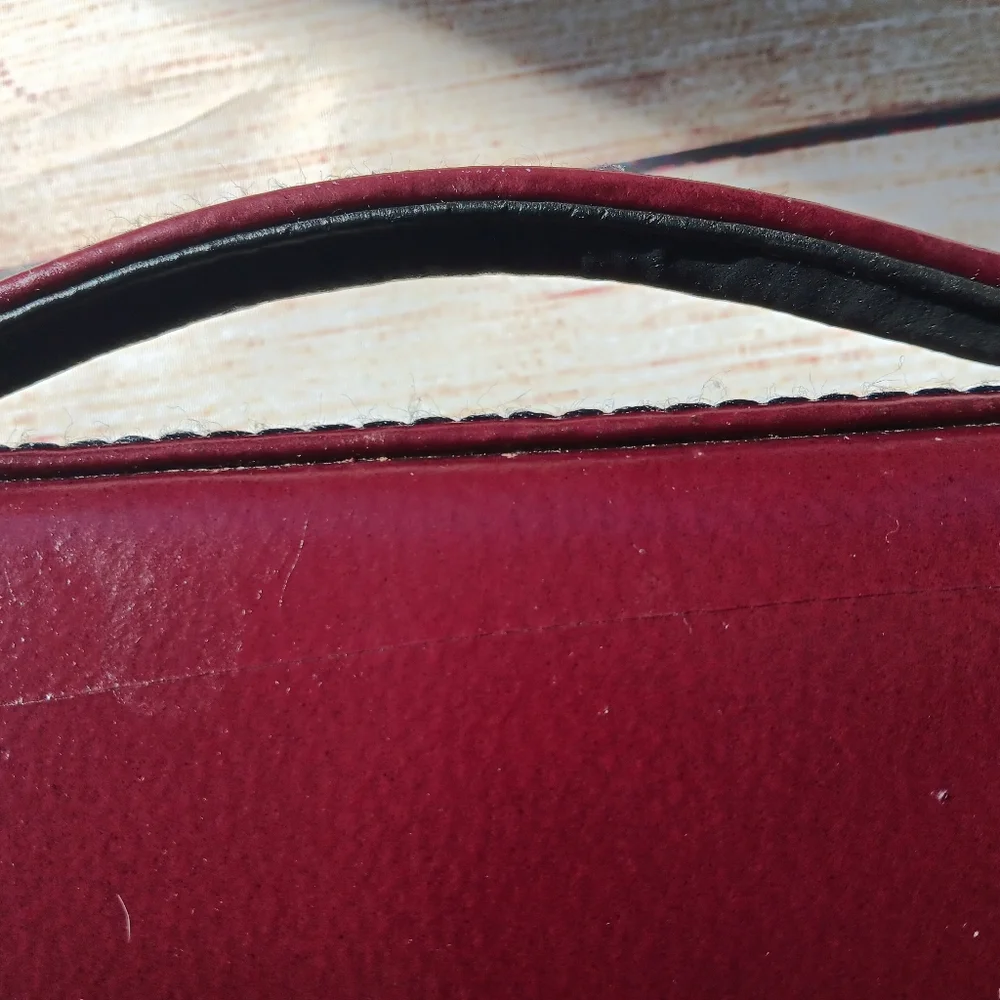 Vintage! Presto Burgundy TOP Grain leather Briefcase